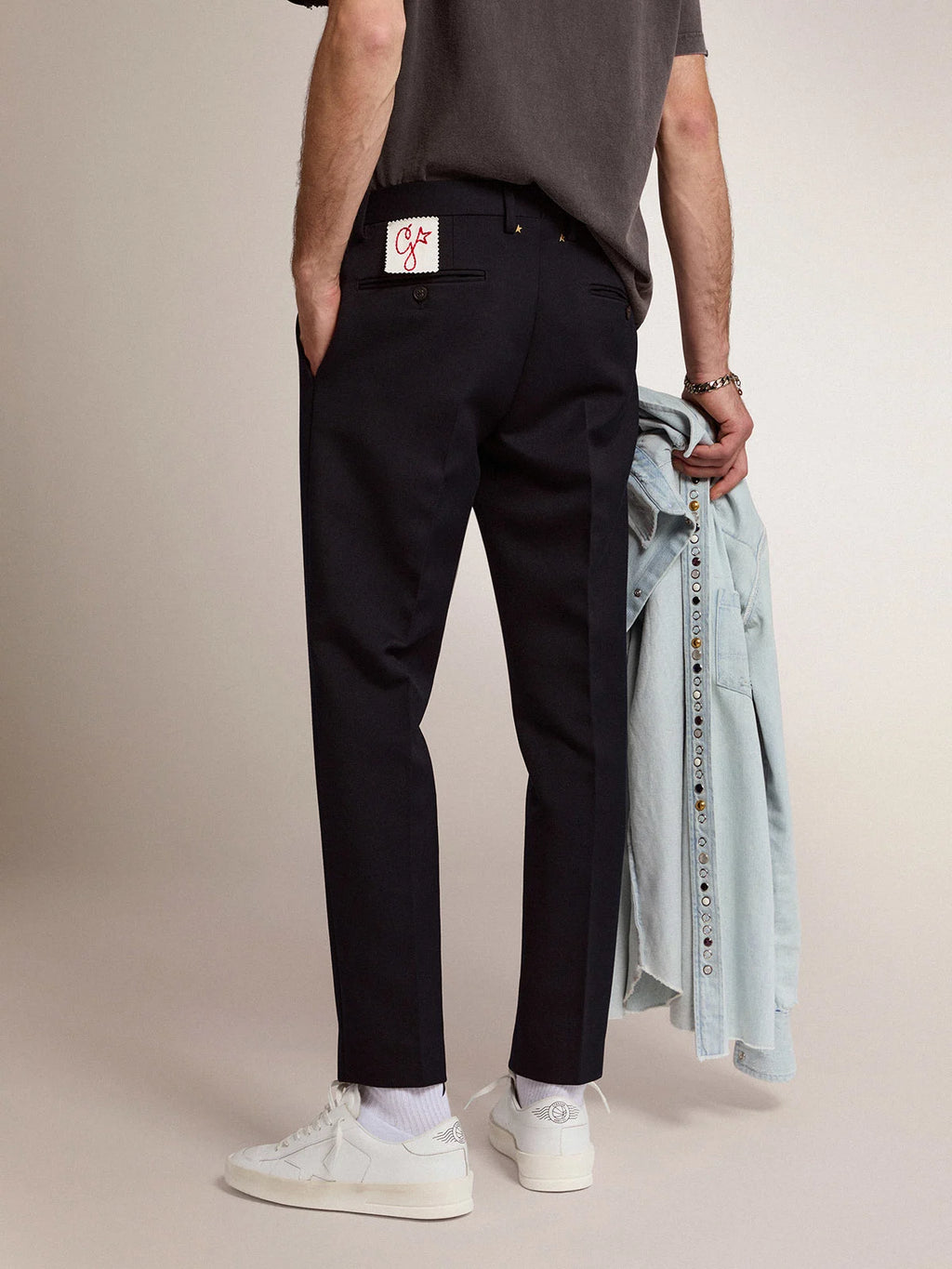 Pantalone Milano Collezione Golden in lana blu scuro