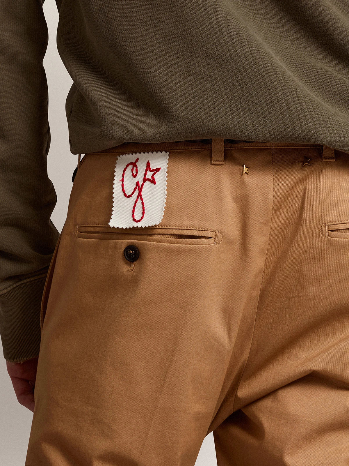 Pantalone chino Collezione Golden in cotone beige