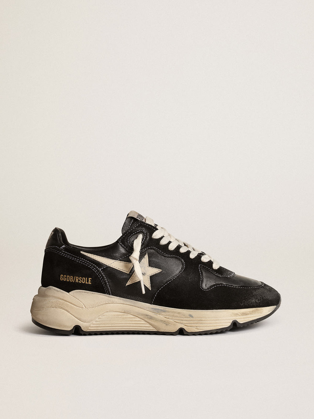 Running Sole Donna in nappa e suede neri con stella bianca