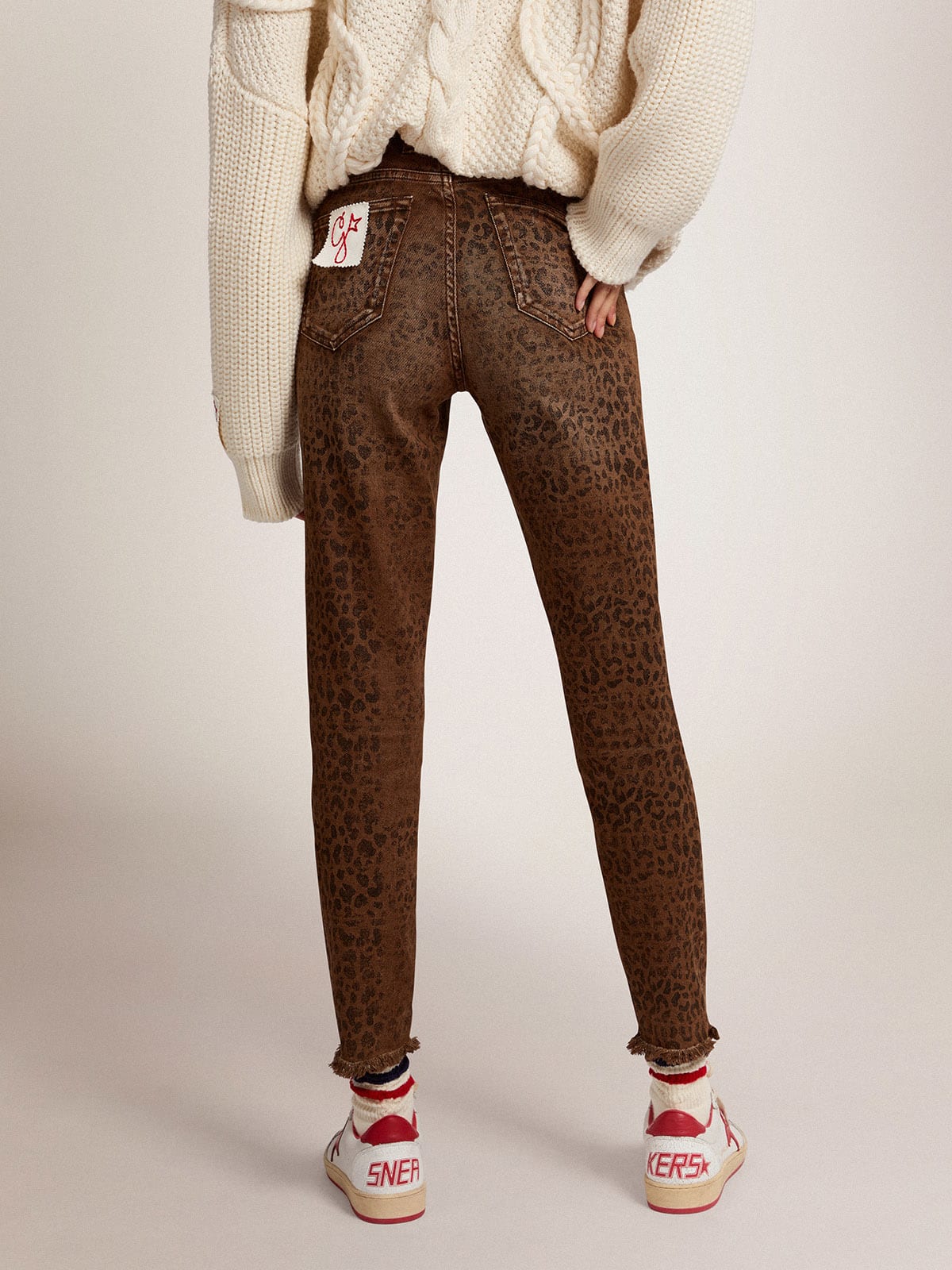 Jeans skinny Collezione Golden con stampa animalier