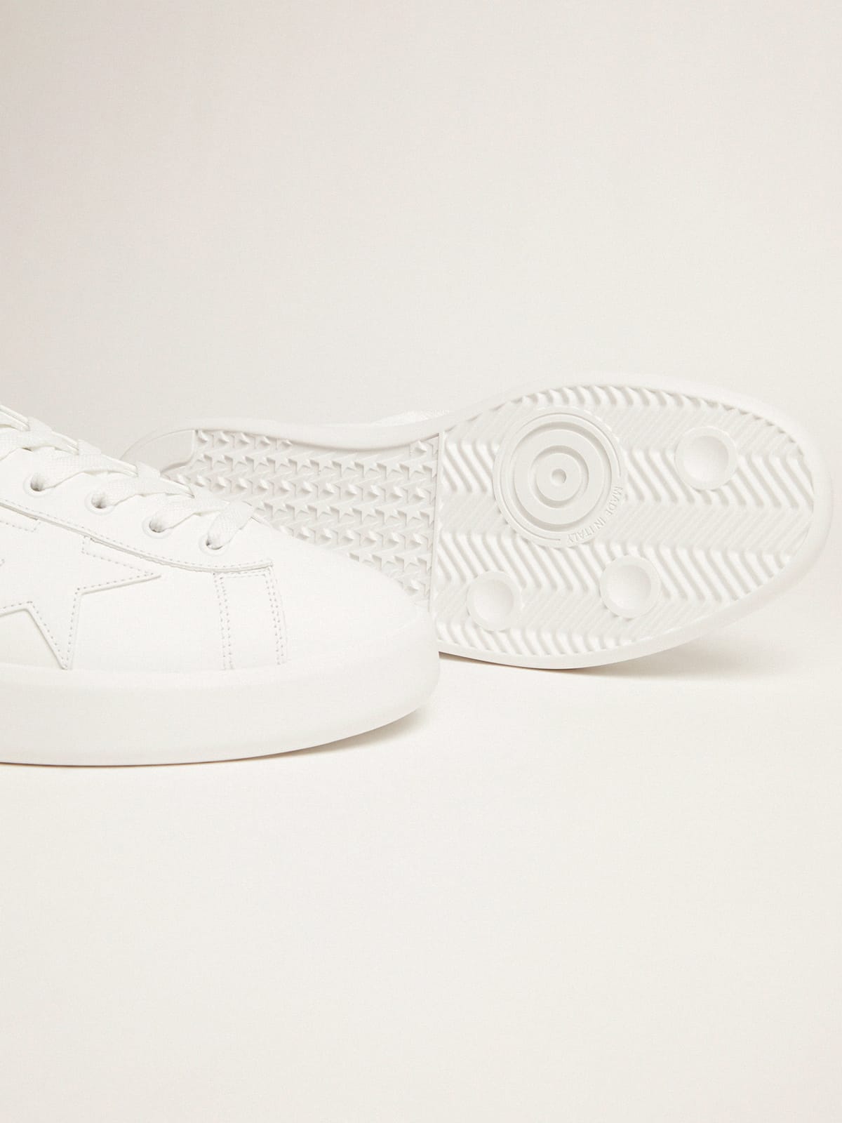 Sneaker Purestar bianche con talloncino arancio fluo