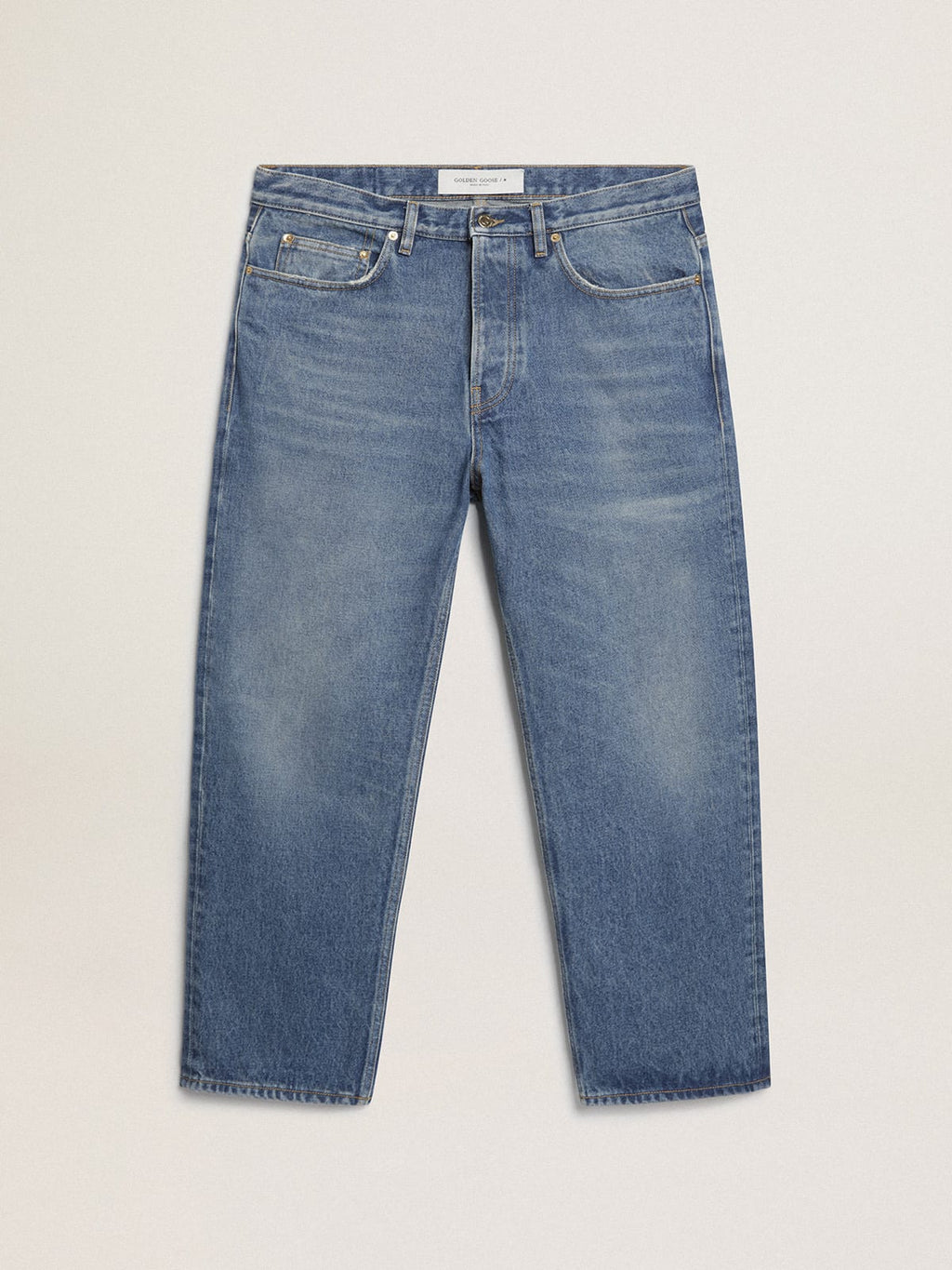 Jeans blu dall'effetto stonewashed