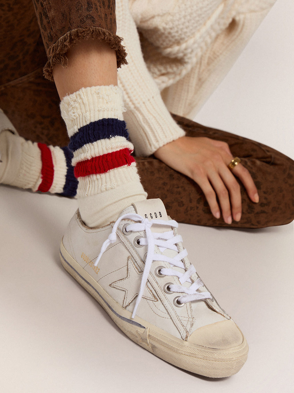 Sneakers V-Star in pelle effetto vintage