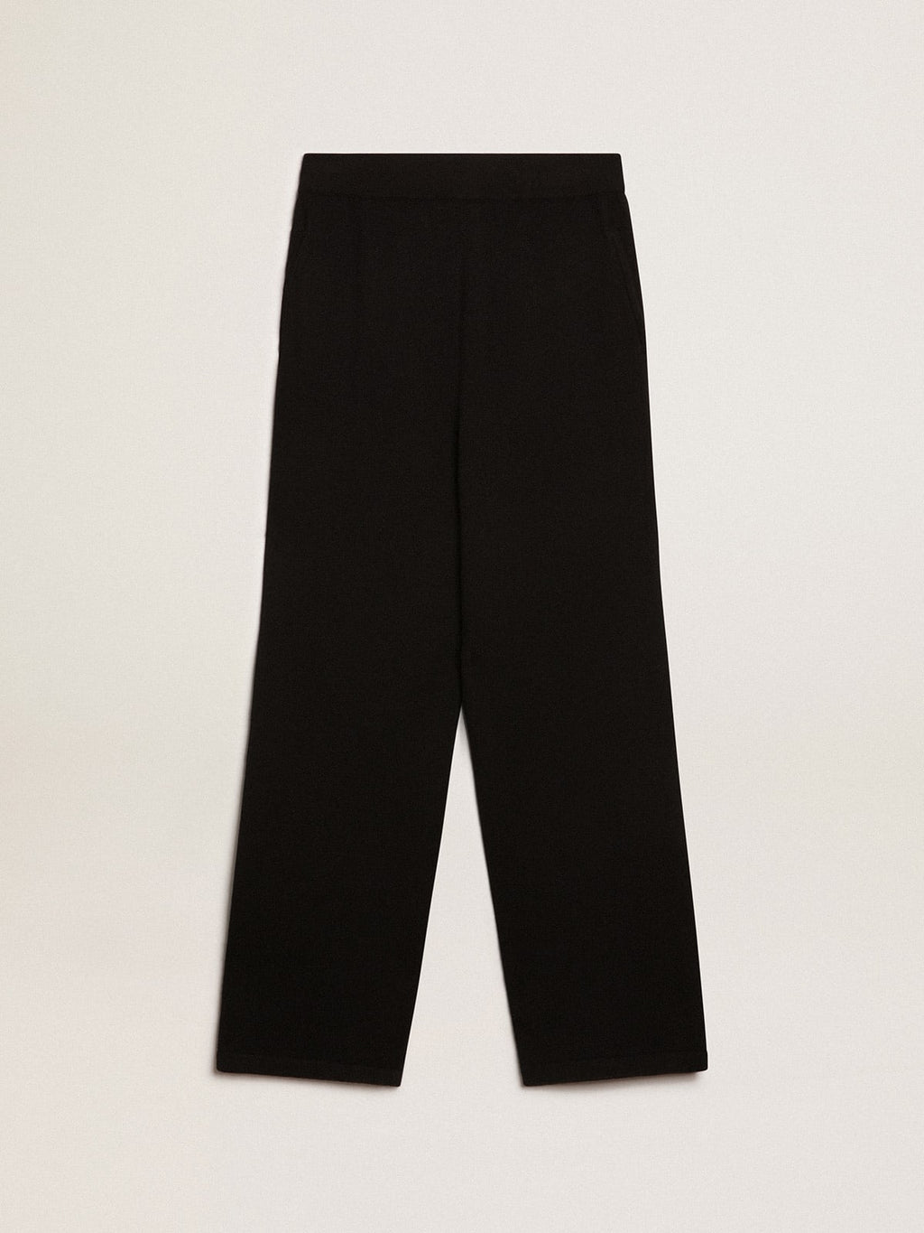 Pantalone jogging donna misto cashmere di colore nero