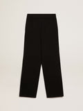 Pantalone jogging donna misto cashmere di colore nero